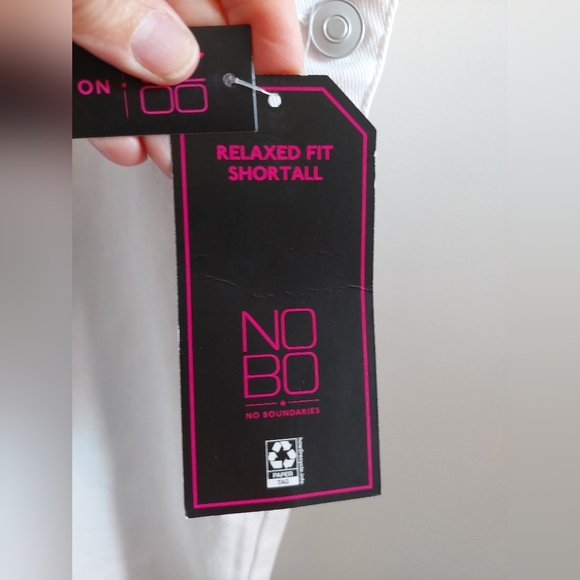 No Boundaries Y2K Relaxed Shortalls Shorts Overalls White XL 15-17 - Picture 3 of 8